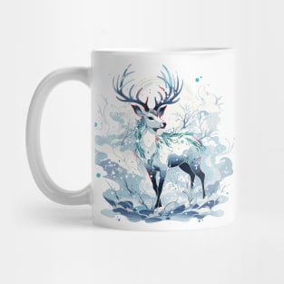 Mythical Deer in Winter Wonderland Mug